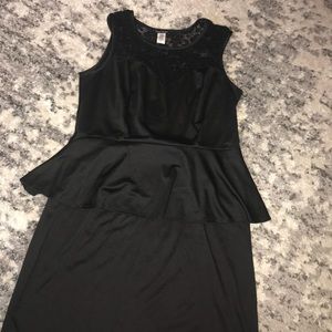 Black Lace Top Peplum Dress